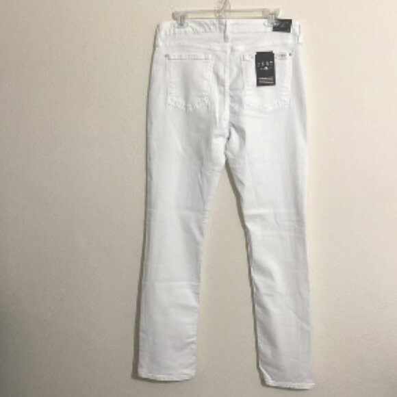 NWOT JEN7 by 7 for All Mankind Women's Slim Straight White Jean Pants Size 10 - Picture 4 of 7